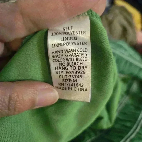 SHE+SKY Stretchy Smocked Wide Leg Jumpsuit Green Size M #203 - Picture 7 of 8